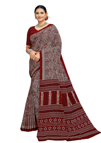 Print Cotton Sarees - Multi Color, Casual Design | Lightweight Feel, Rich Colors, Versatile Wear, Premium Fine Weaving, Skin-Friendly, Durable Stitching for Bridal Occasions