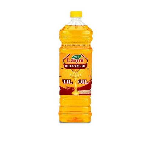 Til Oil - 100% Pure Liquid, Yellow Color, 1 Litre Pack for Puja Use, Pleasant Aroma