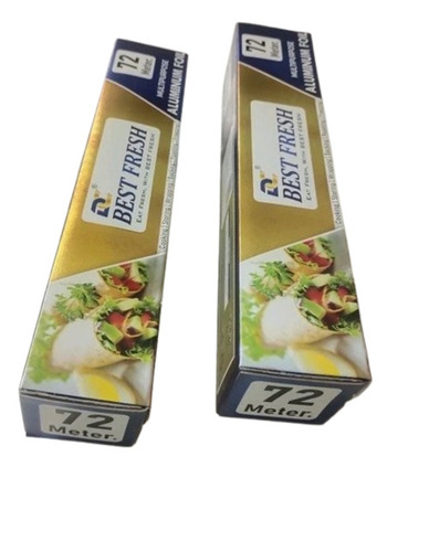 72 Meter Aluminum Foil Roll - Aluminum Material, 72 Meter Length , Silver Color, Soft Hardness, Plain Pattern, Good Quality, New Condition