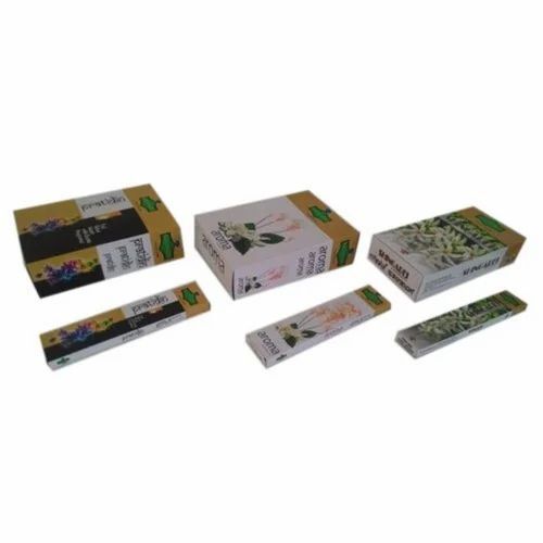 Agarbatti Packaging Box - 350-400 GSM Bleached Kraft Paperboard, Rectangular Shape, Gloss Varnish Coating, Biodegradable & Moisture Proof