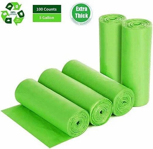 Garbage And Waste Bags - 20 Liter Storage Capacity, 17x19 Inch Green Size, Durable New Quality