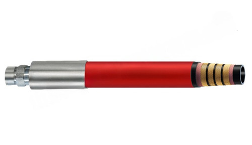 Hydraulic Hose - Round Shape, Customized Size, Red & Silver Color, Fine Finished, Solid Hardness | Durable for Industrial Usage, High Working Pressure