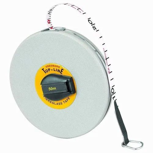 Measuring Tape - Fiberglas, 50m Length, 13mm Width, Grey Color | Customizable Size For Versatile Usage In Construction Projects