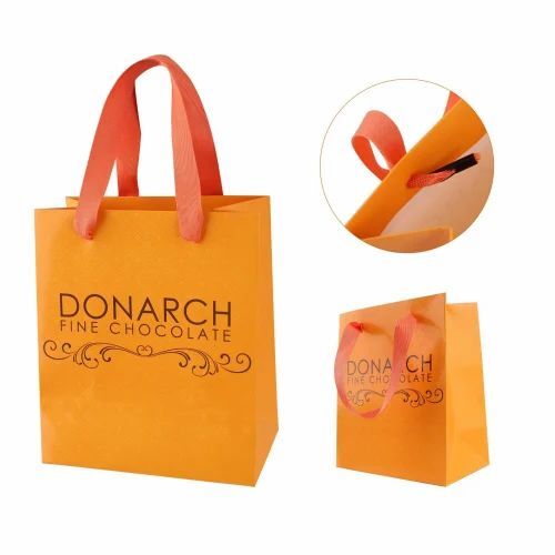 Printed Paper Bag - Multi Color Printed Design, Biodegradable, Moisture Proof, Recyclable, Rope Handles