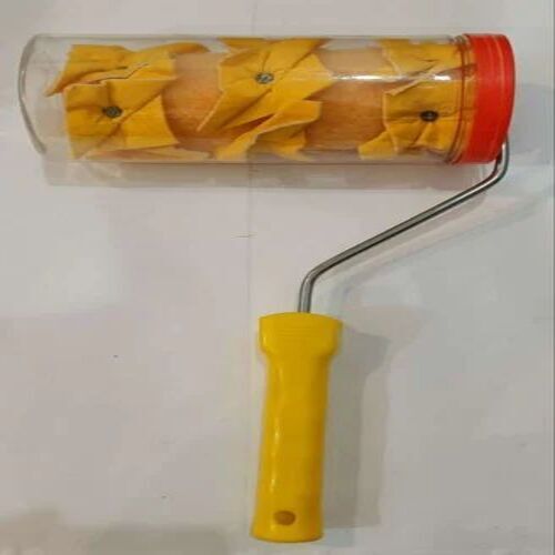 Ragging Roller - Plastic Material, 7 Inch Length, 20-40mm Diameter, Yellow Color - Ideal for Painting Applications