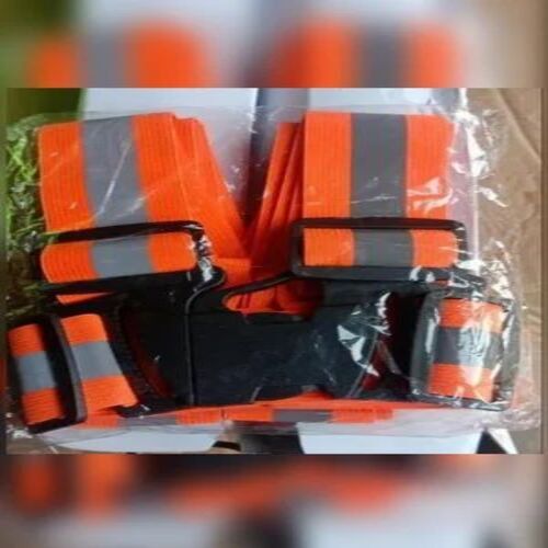 Reflective Cross Belt - Polyester Material, Sizes for Traffic Control | Bright Green and Orange Colors, Enhanced Safety Features