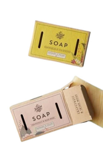 Soap Packaging Box - Bleached Kraft Paperboard Material, Square Shape, Multi Color Finish | Gloss Varnish Surface, Window Patch Design