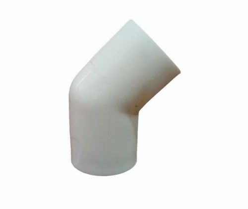 UPVC 45 Degree Elbow - White, Round Shape | Durable Male Connection, High Working Pressure, Fine Finished