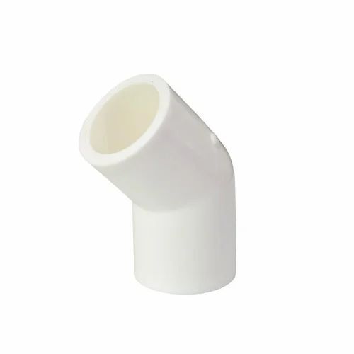 UPVC 45 Degree Elbow - Male Connection, Customized Size, Fine Finished, Durable White Design | High Working Pressure, Rectangular Shape, Excellent for Plumbing