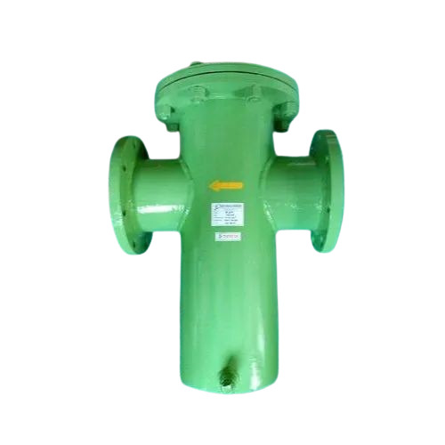 Basket Type Pipe Strainer - Iron, Round Shape, Fine Finished | Green Color, Manual Automation Grade, 1 Year Warranty, Durable Design