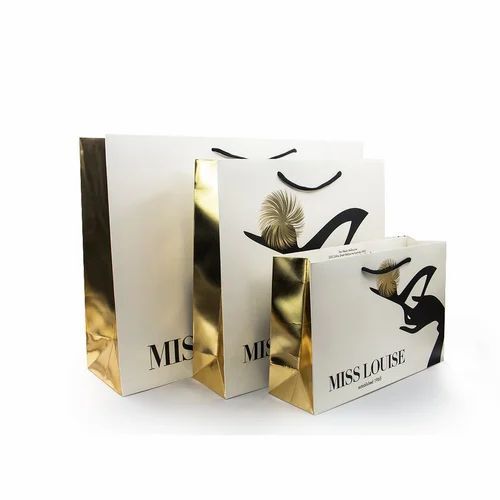 Fancy Paper Bags - 10 kg Capacity, Multicolor Printed Design | Biodegradable, Moisture Proof, Recyclable, Rope Handles