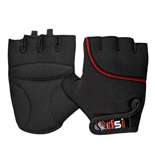Half-Finger Gym Gloves - PU Material, Free Size, Black | Breathable, Soft, Comfortable, Unisex, Plain Design