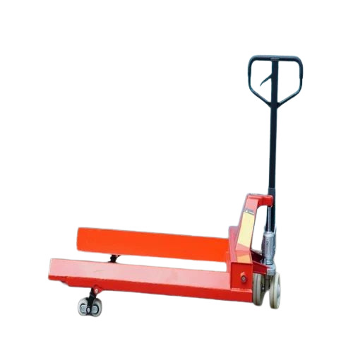Paper Reel Beam Pallet Truck - Very Good Quality Durable Mild Steel 2000 Kg Capacity | Manual Control Hand Operated Red Color