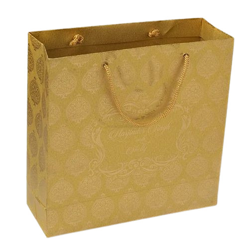 Premium Printed Paper Bag - 10 kg Capacity, Brown Color, Biodegradable & Recyclable, with Rope Handle