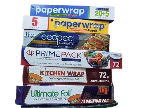Aluminium Foil Packaging Box - Bleached Kraft Paperboard, Rectangular Shape, Multi Color, Food Grade | Litho-Laminated Coating, Metalized Printing