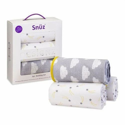 Bed Sheet Packaging Box - 120-150 GSM, Printed Pattern, White Paper Material, 2-Ply Design
