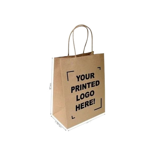 Brown Loop Handle Paper Bag - Kraft Paper, 10 x 4.75 x 8 inch, Brown Color | Biodegradable, Recyclable, Moisture Proof, Rope Handle, Max Load 5 Kg