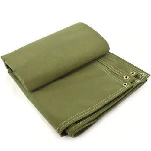 Canvas Tarpaulin Fabric - HDPE Material, Multisizes, Green Color | Lightweight, Washable, Plain Texture
