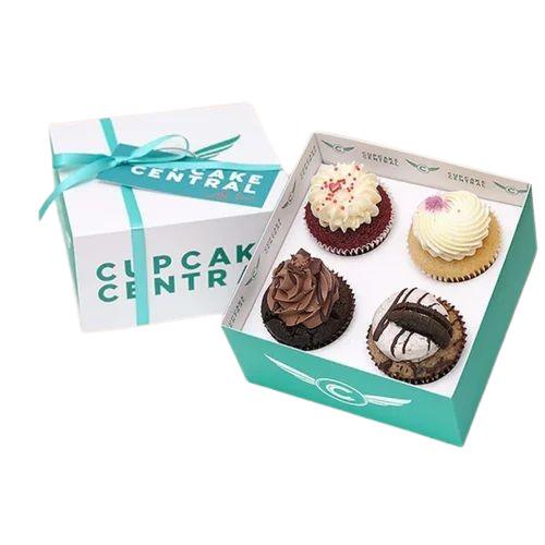 Cupcake Packaging Box - Paper Material Multi Color Design | Ideal for Bakery Delights Perfect for Gift Wrapping and Presentation