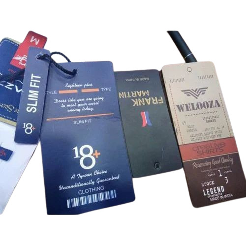 Kraft Paper Hang Tag - Multicolor 20-70mm Length, 10-40mm Width, 1-1.5mm Thickness | Ideal for Garment Labeling and Branding