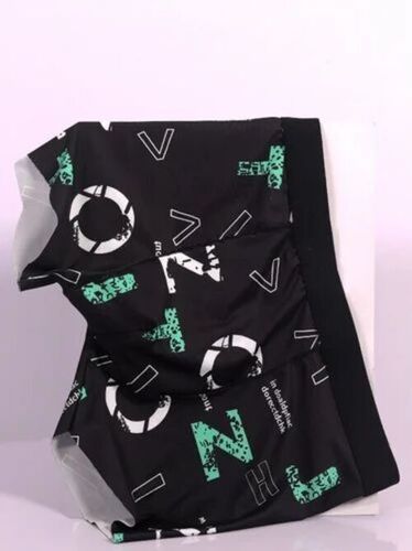 Men's Long Lasting Spandex Underwear - Medium Size, Black Printed Design | Durable, Handwash Care, Perfect for Daily Use