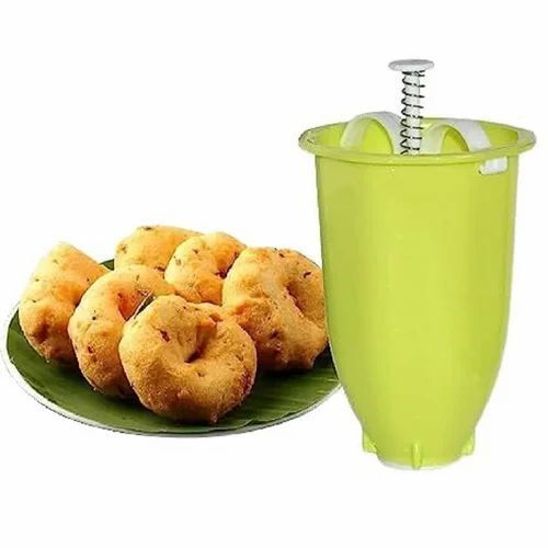 Plastic Medu Vada Maker - 10 Inch Size, 3mm Thickness, Polished Green Finish | Durable Plastic with Easy-to-Use Design for Homemade Delicacies