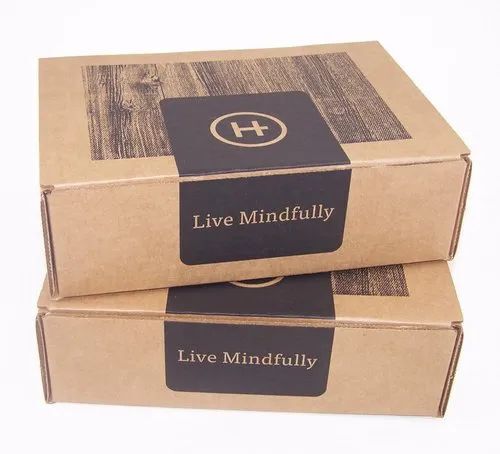 Printed Cardboard Food Packaging Box - Rectangular Shape, Brown & Black Colors | 1 Kg Capacity, Perfect for Apparel & Electronics