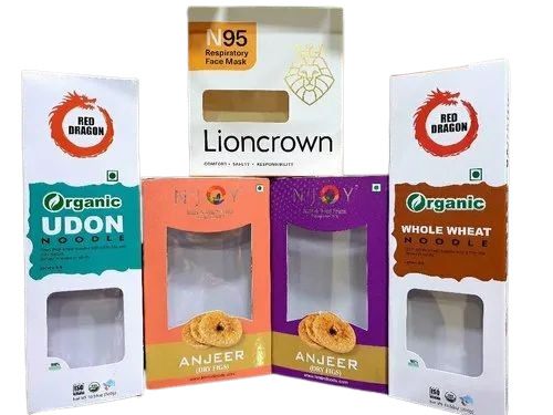 Rigid Window Box - Bleached Kraft Paperboard, Rectangle Shape, Multi Color, 350-400 GSM, Metalized Printing, Litho-Laminated Coating, Moisture Proof, Embossed Finish