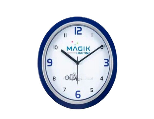 Analog Promotional Wall Clocks - Plastic Material, 10 Inch Size, Blue Color | 1 Year Warranty, Round Shape for Elegant Wall Decor