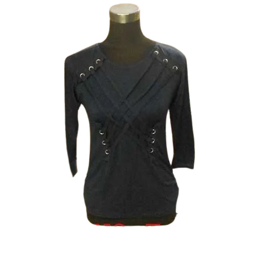 Blue Fancy Top - New Packet Packaging, Cotton Blend Material, Female Stylish Casual Wear, Comfortable Blue Plain Design with Daily Appeal