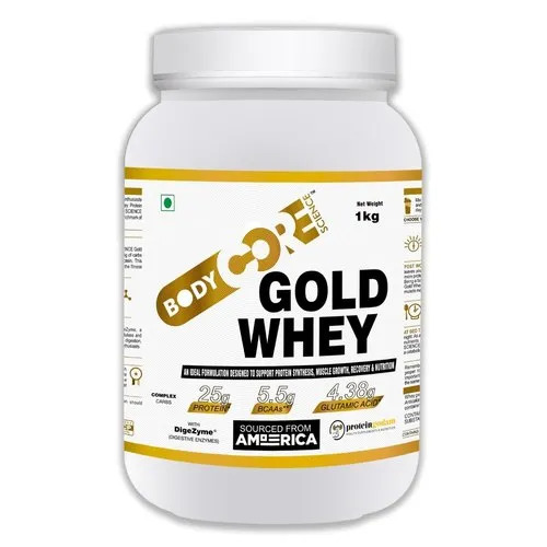 Body Core Gold Whey White - Vanilla Flavor Powder Highly Vegetarian Health Supplement for Muscle Building & Nutrition