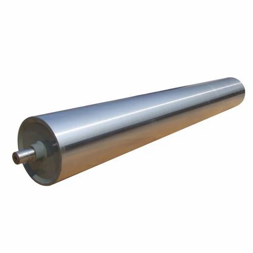 Industrial Steel Conveyor Roller - Stainless Steel, 89mm Diameter, Silver Color | Shore Hardness 30-60 Shore A, Polished Finish, Grade SS304