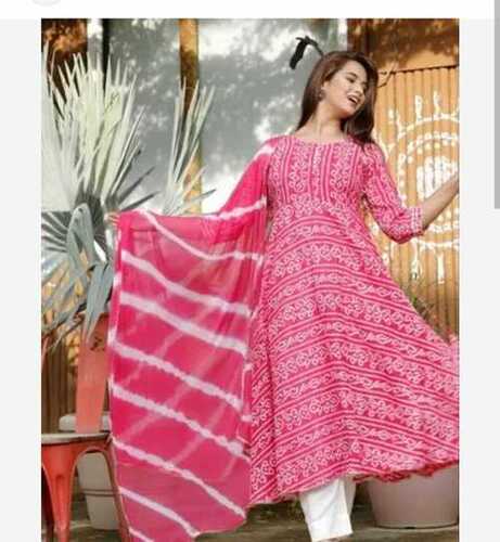 Ladies Designer Suits - Lightweight Cotton Blend, Plus Size Flattering Fit in Vibrant Pink and White Patterns | Chic Neckline, Anti-UV, Comfortable Wear, Flowing Silhouette, Stylish Short Sleeves