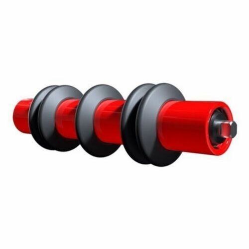 Rubber Ring Return Roller - Stainless Steel 165 mm Diameter x 2100 mm Length | Red and Black Color 50 mm Shaft Diameter