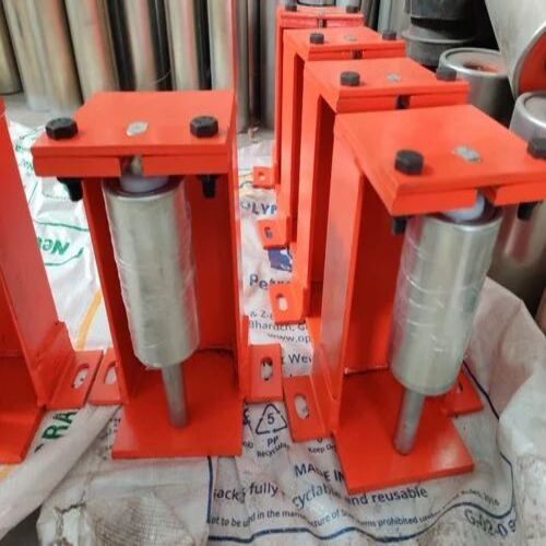 Special Guide Roller With Brackets - Mild Steel, Customized Size, Red | Industrial Use, Metal Features, Box Packaging