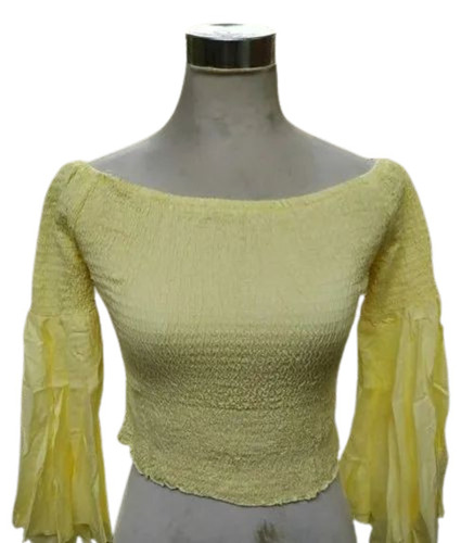 Yellow Ladies Top - Good Condition, New | Yellow, Stylish, Comfortable, Plain Pattern, Casual Skirt Type for Daily Wear