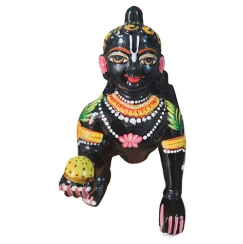 10 Inch Brass Black Laddu Gopal Statue