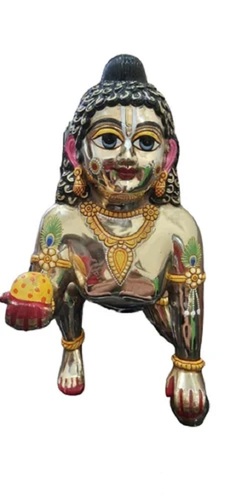 Brass Laddu Gopal Statue - 21 Inch Polished Finish Durable & Eco-Friendly Design For Worship