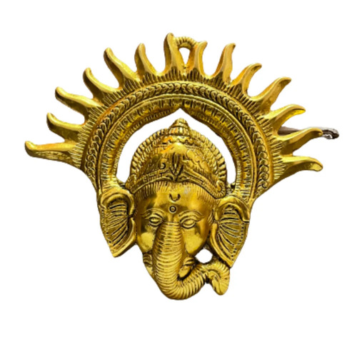 Aluminium Kiran Ganesh Small Statue - Polished Finish, Handcrafted Religious Home Decor | Elegant Aluminium Craftsmanship, Ideal for Worship Settings