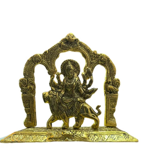 Aluminium Maa Durga Statue Darbar - Polished Finish, Religious Style, Handcrafted Design | Ideal for Worship and Home Decoration