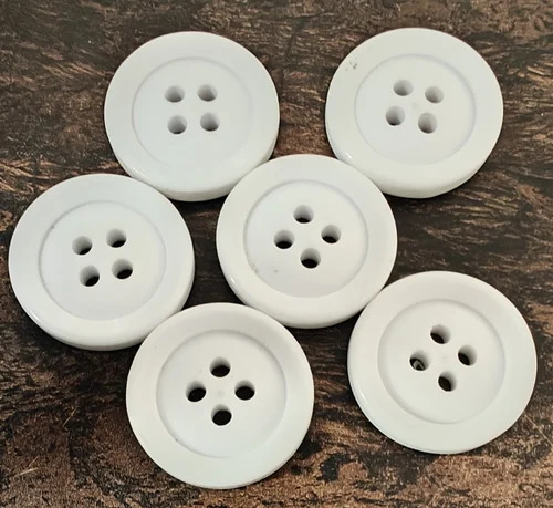 Blazer Button - Plastic, Customize Size, White Color | Resistant to Cracks, Accurate Dimensions, Enhances Garment Appearance, Long Lasting Finish