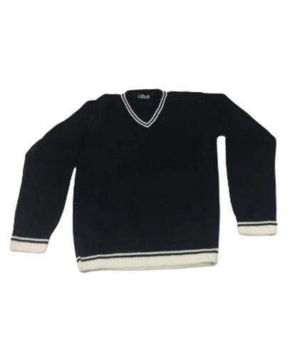 Boys School Sweater - Woolen Long Sleeve Plain Black | Breathable Warm and Soft Hand Washable Ideal for Casual Winter Wear