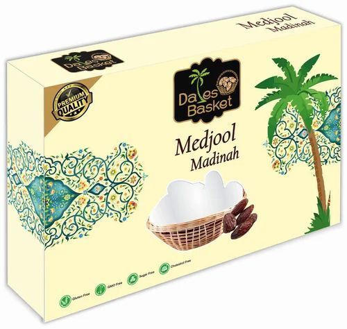 Dates Packaging Boxes - Paper Material Multi Color Printed Design | Ideal for Stylish Fruit Presentation and Eco-Friendly Storage