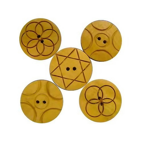 Designer Wooden Button - 2 Holes, Round Shape | Crack Resistance, Accurate Dimension, Long Lasting Finish, Quality Tested