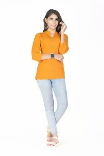 Fancy Ladies Top - New, Packet Packaging | Yellow Color, Stylist Design, Comfortable Fit, Casual Style