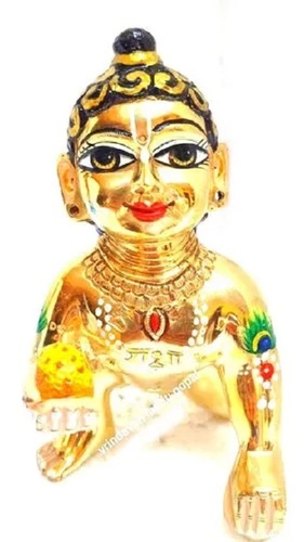 Golden Brass Laddu Gopal Statue - New Durable Design Polished Eco-Friendly Finish | Religious Hindu Theme
