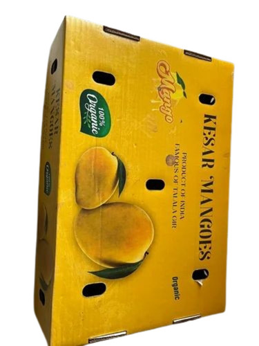 Mango Packaging Box - 5 Ply Double Wall Cardboard, Square Shape, Multi Color | Customized for Optimal Fruit Packaging
