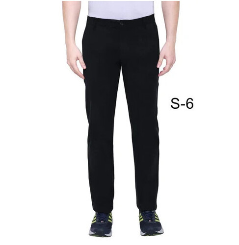 Mens S-6 Black Formal Trouser - Cotton Fabric, Waist Size 34 Inch | Slim Fit, Double Pockets, Comfortable, Easy to Wash, Suitable for All Seasons
