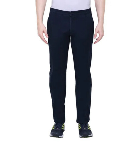 Cotton Tapered Fit Formal Trouser - 34 Inch Waist, Navy Blue | Anti-Wrinkle, Washable, Double Pockets for All Seasons
