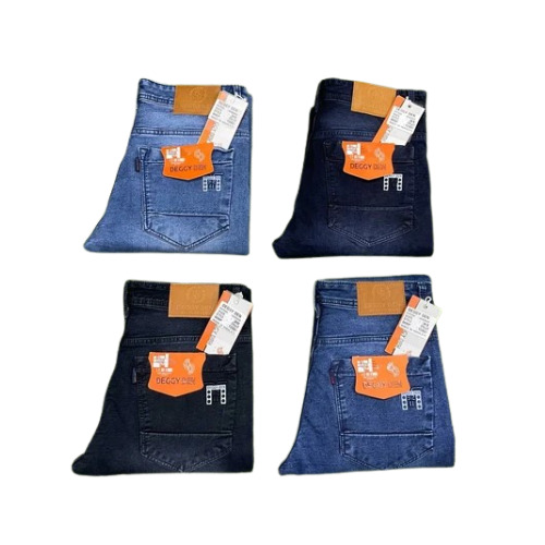 Mens Washed Denim Jeans - Denim Fabric, Waist Sizes 32 & 34, Multicolor, Regular Fit | Breathable, Skin Friendly, Machine Wash, Casual Wear